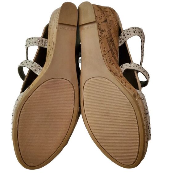 Maurices Linen Bling Wedge Sandals. Cork Size 11 - Picture 11 of 13